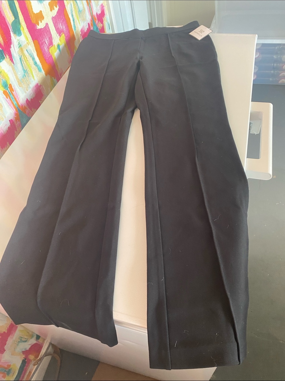 Rafaella Knit Black Tapered Boot comfort Pants. Size 8. NWT.